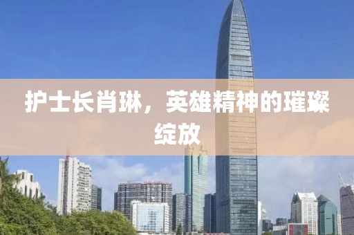 護(hù)士長肖琳，英雄精神的璀璨綻放