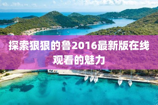 探索狠狠的魯2016最新版在線觀看的魅力