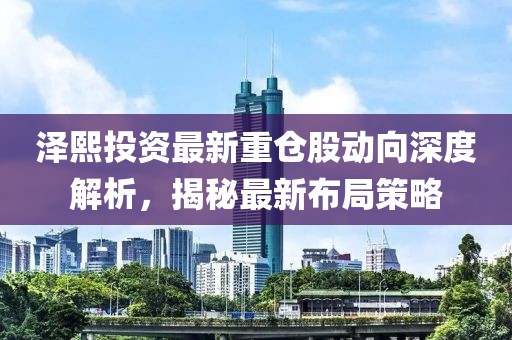 澤熙投資最新重倉股動向深度解析，揭秘最新布局策略