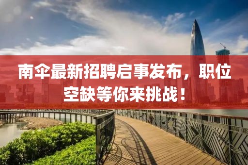 南傘最新招聘啟事發(fā)布，職位空缺等你來(lái)挑戰(zhàn)！